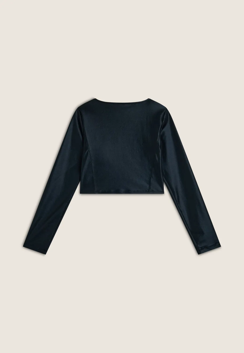 Freddy Wet Effect Crop Top Schwarz eckig