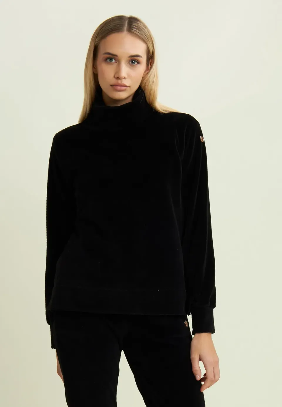 Freddy Damen Sweatshirt Chenille Stehkragen Saphir gestreift
