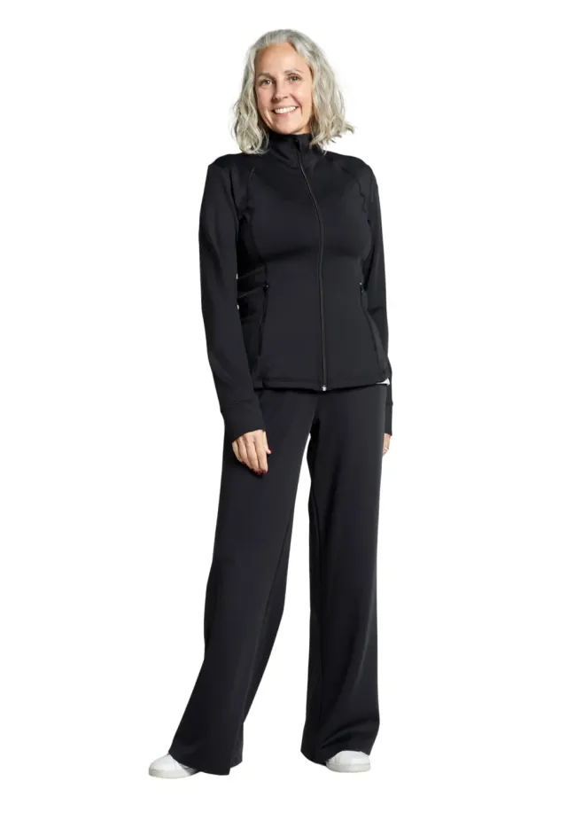 SPORTKIND Trainingsjacke Damen S Schwarz YKK