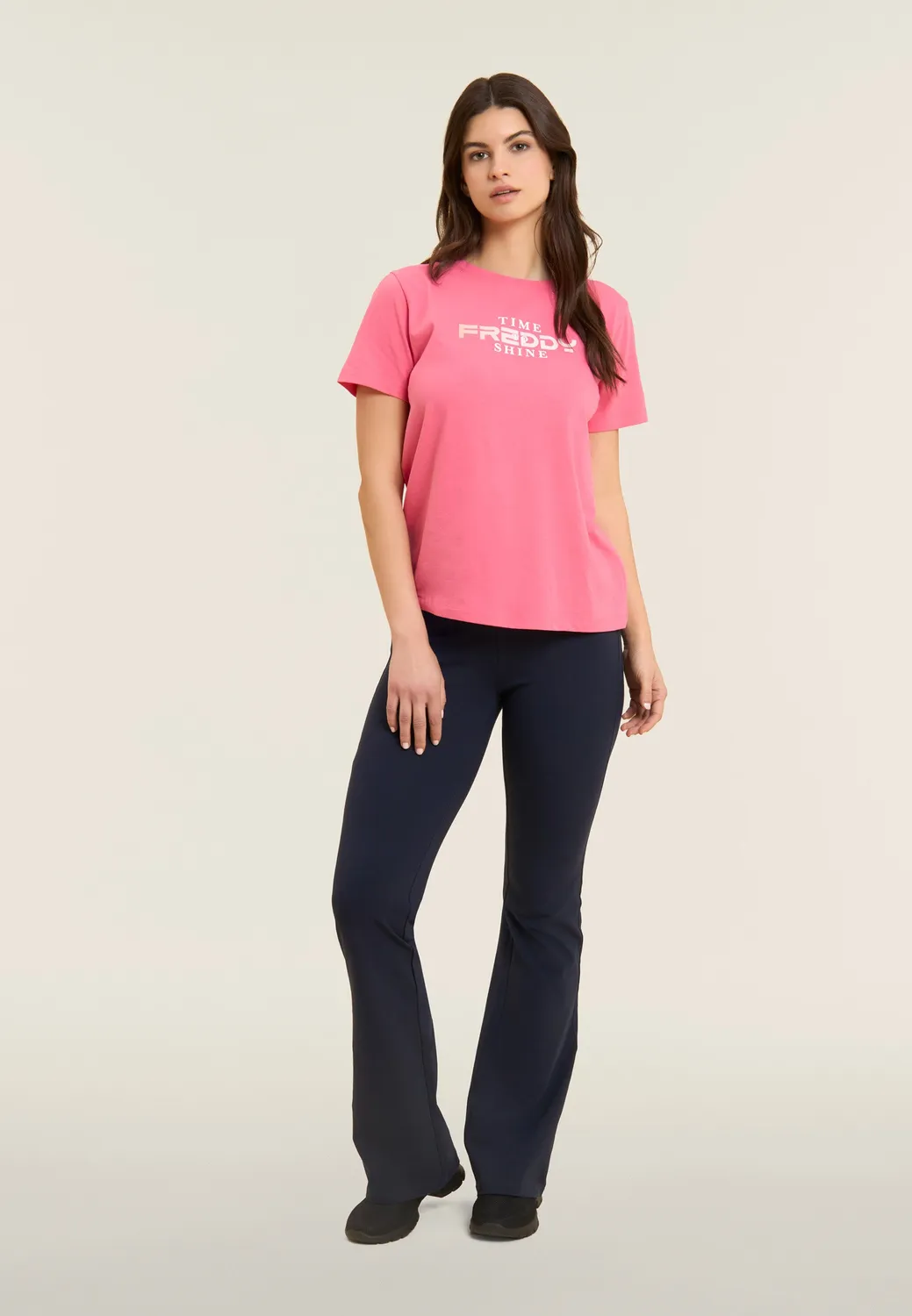 Freddy Leggings Schlag Baumwolle Schwarz Regular Waist