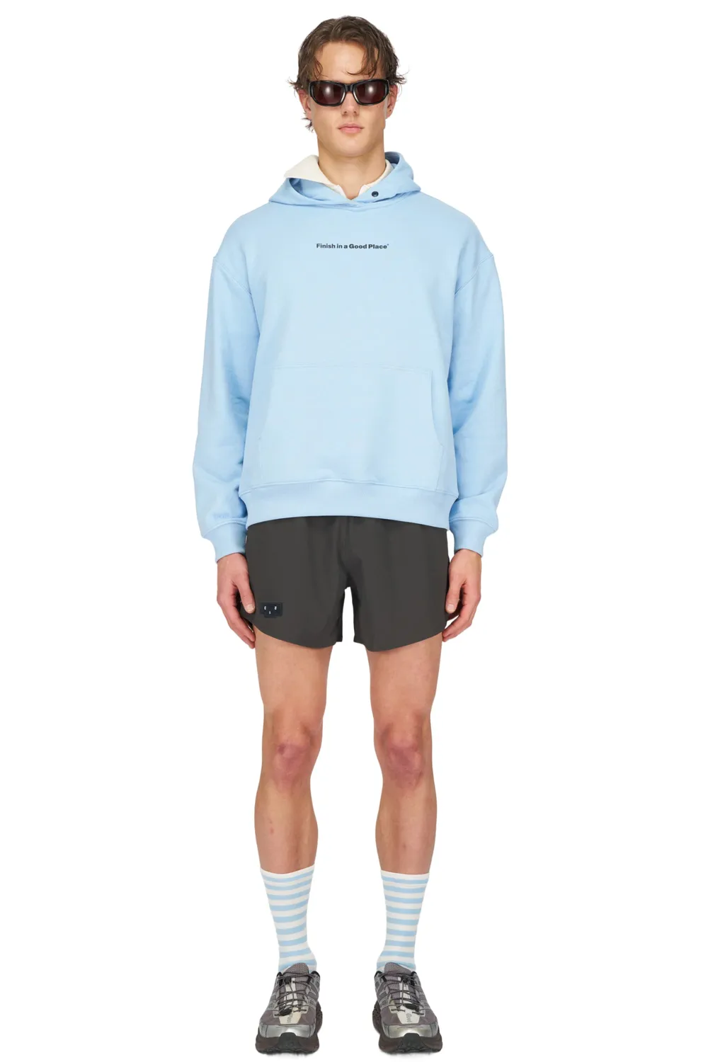 UNNA Slow Motion Hoodie Kapuzenpullover Serenity Blue Baumwolle