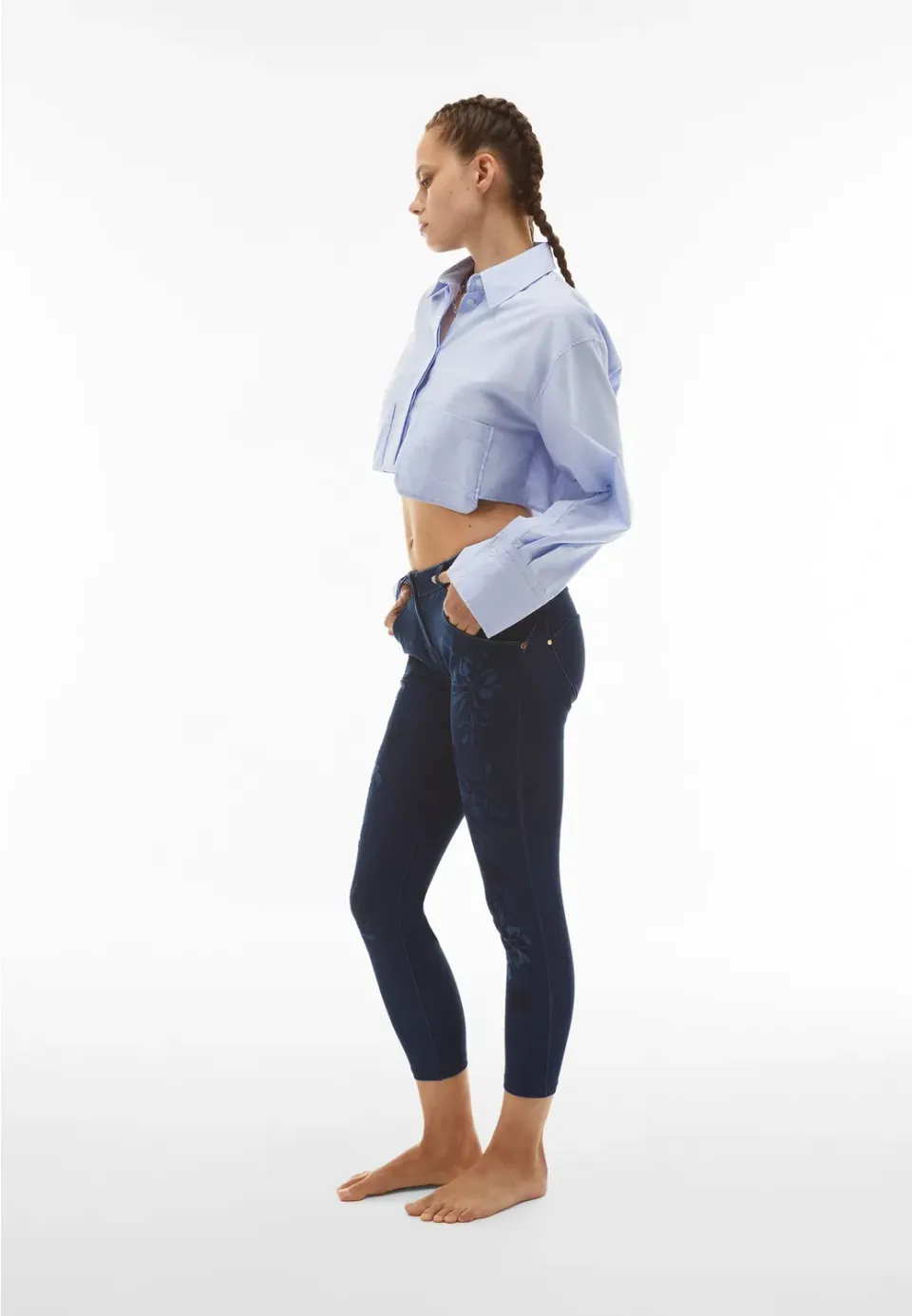 Freddy WR.UP 7/8 Skinny Jeans Blumen Dark Denim