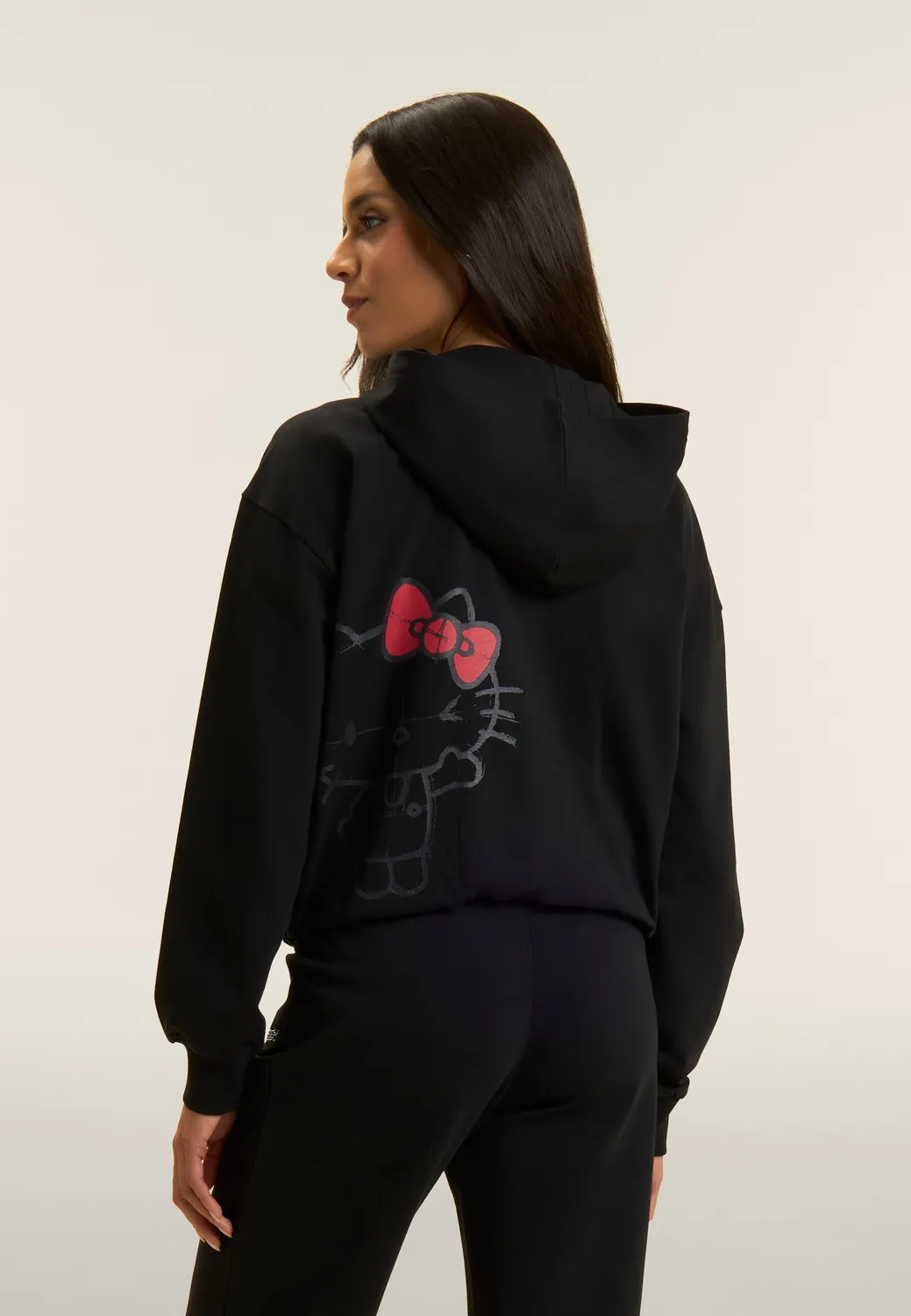 Freddy Hello Kitty Hoodie Schwarz mit Zip