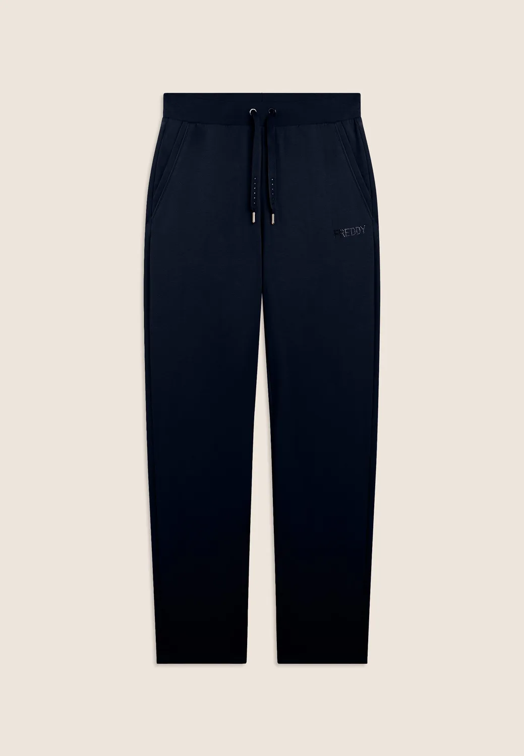 Freddy Strass Sporthose gerade Dunkelblau French Terry