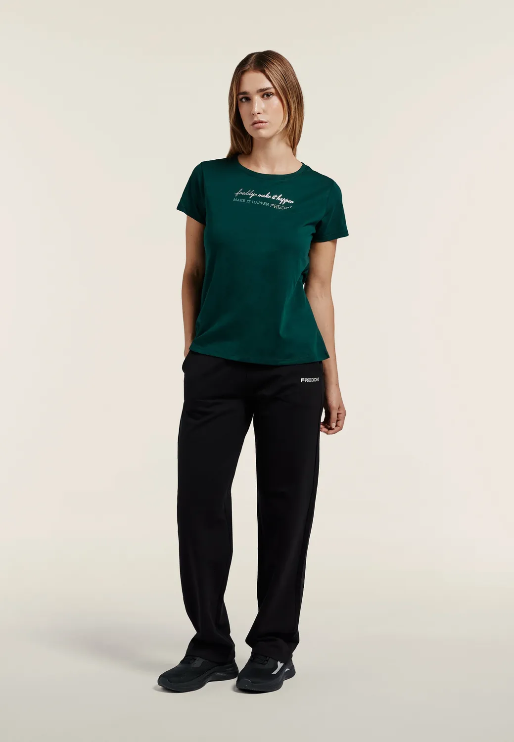 Freddy Make it Happen T-Shirt Damen Weiß Perlen