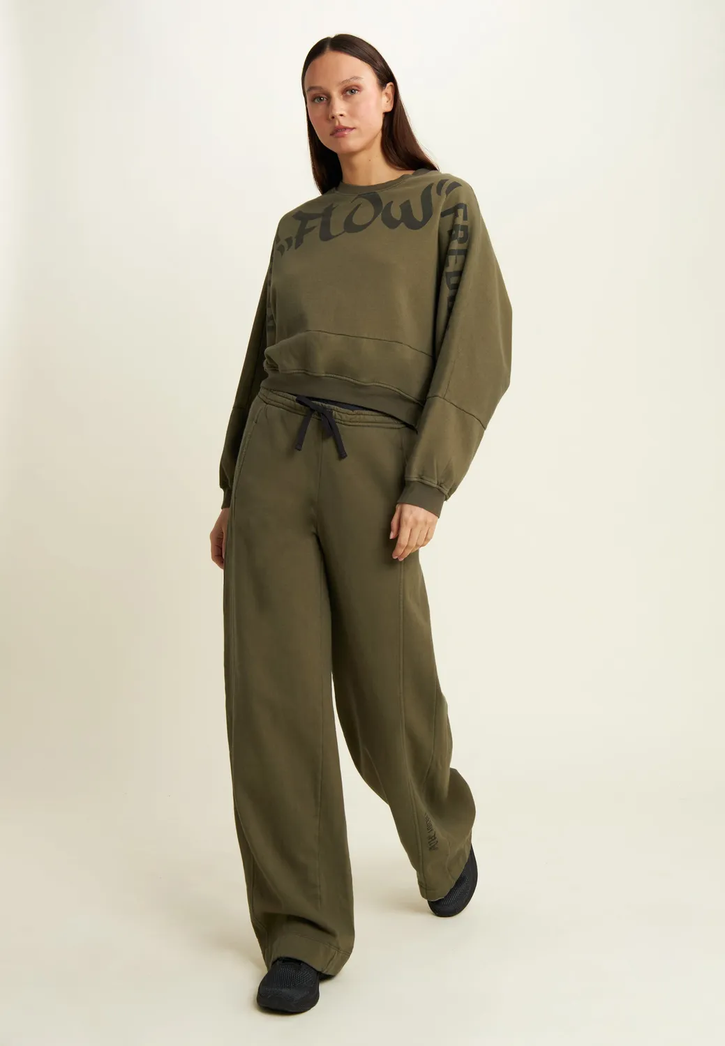 Freddy Flow Wide Leg Sweathose Gray Asphalt blickdicht