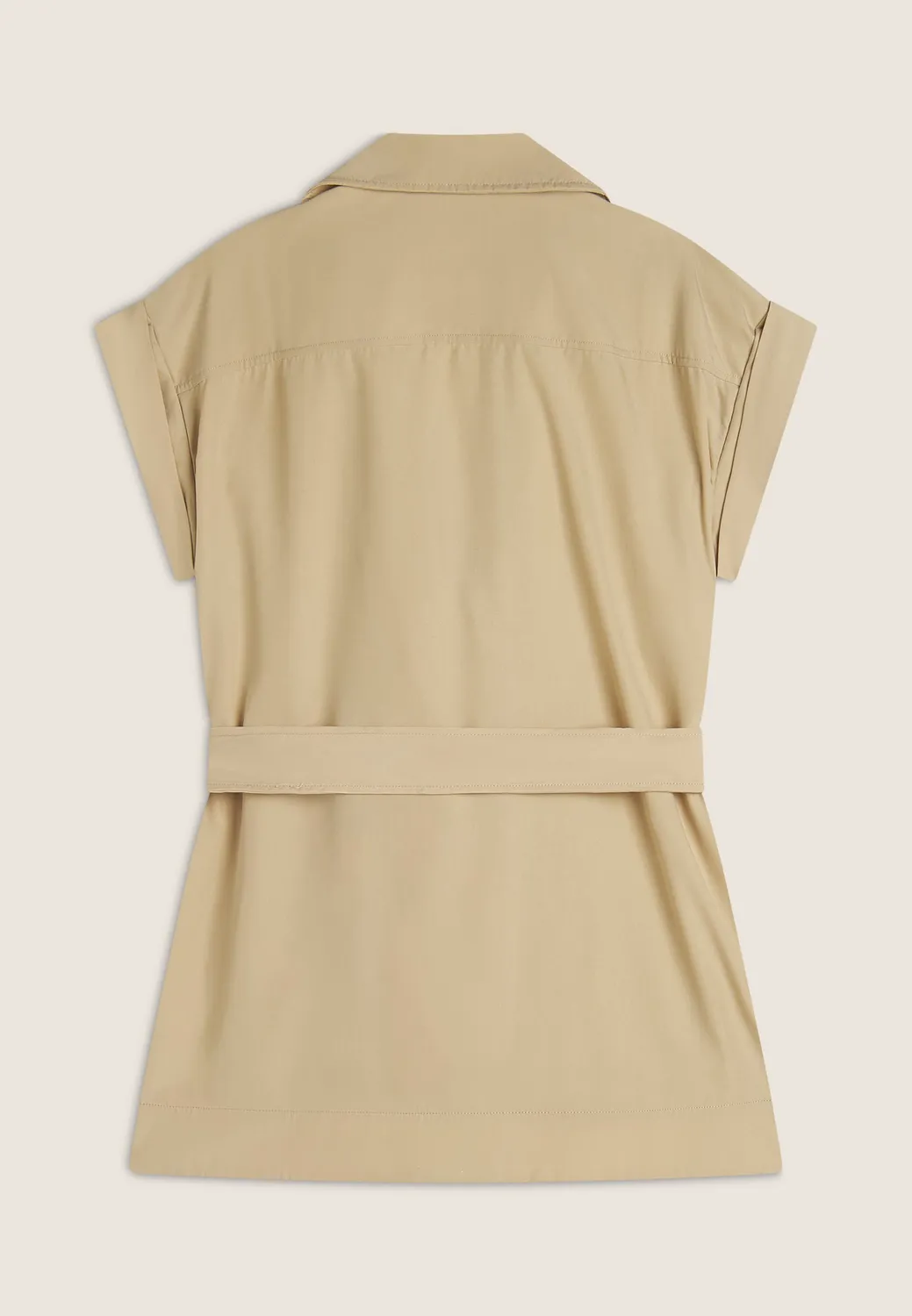Freddy Trenchcoat Damen ärmellos Schwarz mit Gürtel