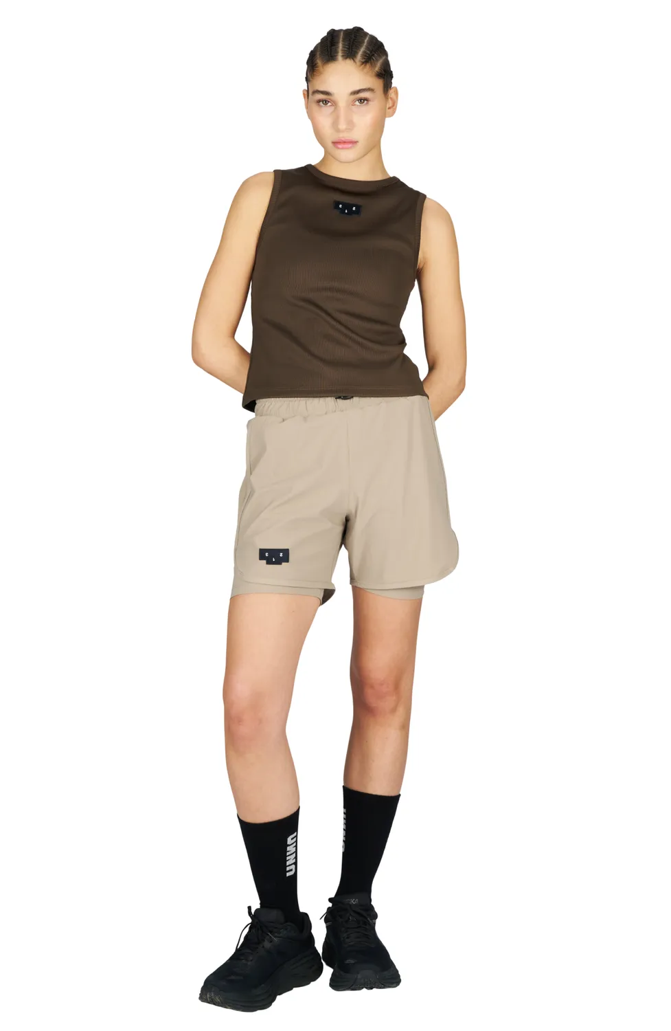 UNNA Rib Tank Top Wren Brown recycelt