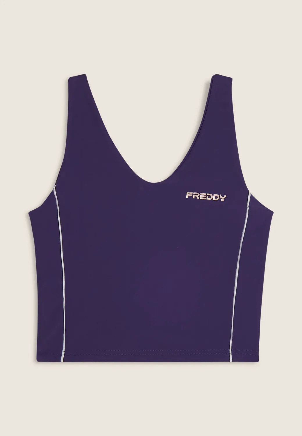Freddy Crop-Top Jersey Schwarz Kontrastbund atmungsaktiv kurz