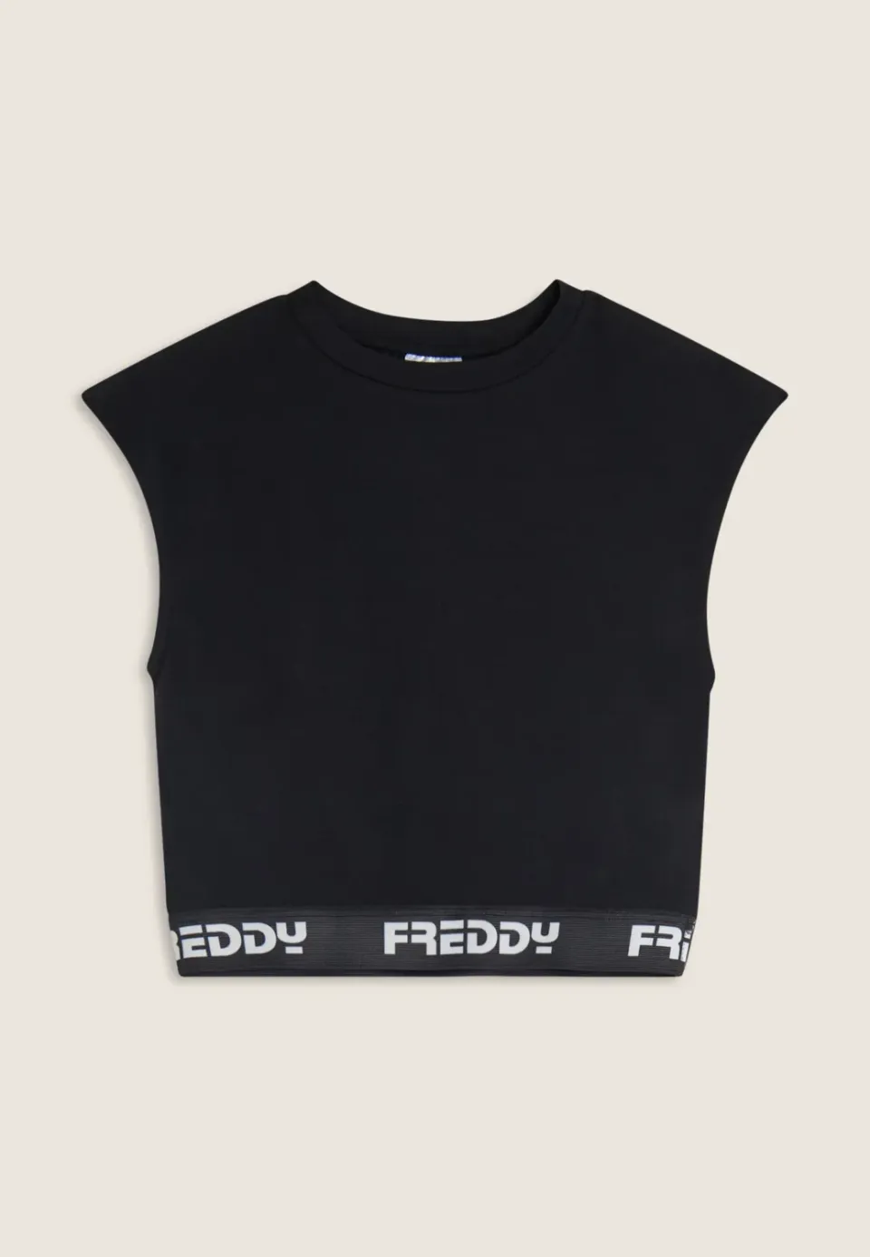 Freddy Crop Top Mädchen Jacquardbund Schwarz