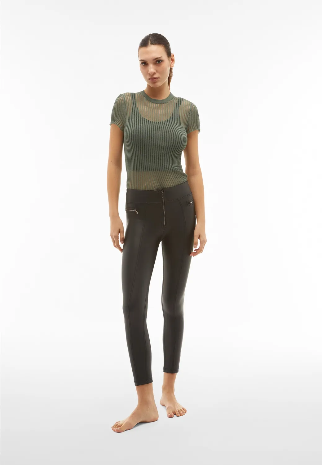 Freddy WR.UP Superskinny Kunstleder-Hose Lily White Matt