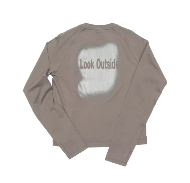 UNNA Look Outside LS W Langarmshirt Fog Grey Baumwolle