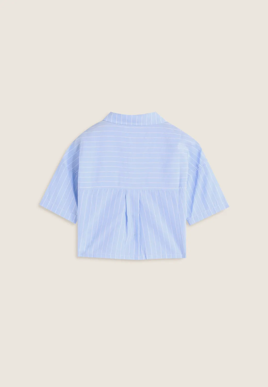 Freddy Cropped Bluse Mädchen Hellblau Gestreift Kurz
