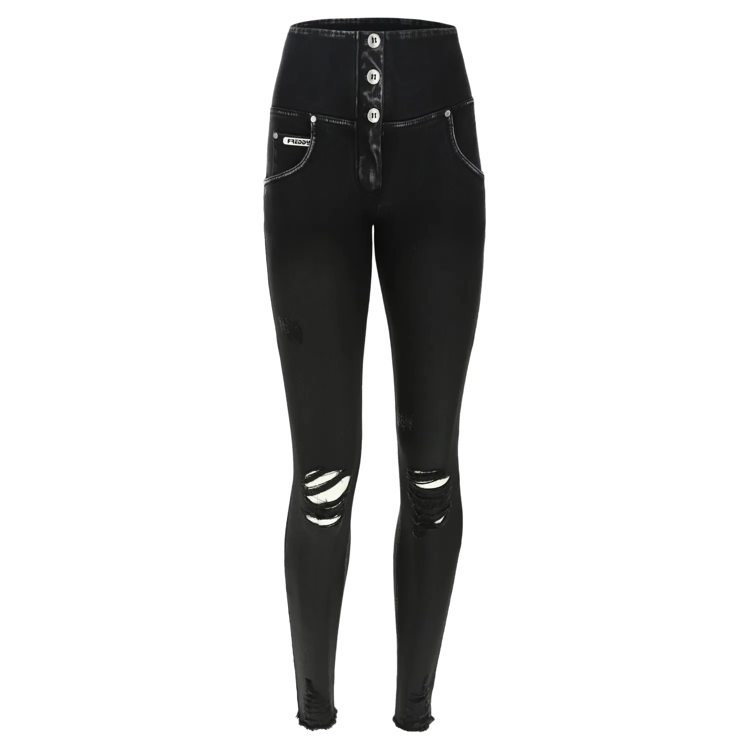 Freddy WR.UP Jeans Schwarz S High Waist Ripped