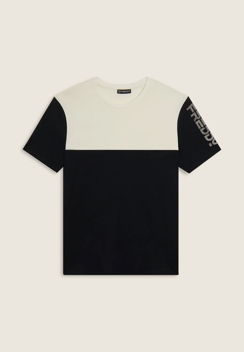 Freddy Colour Block T-Shirt Herren schwarz weiß Baumwolle