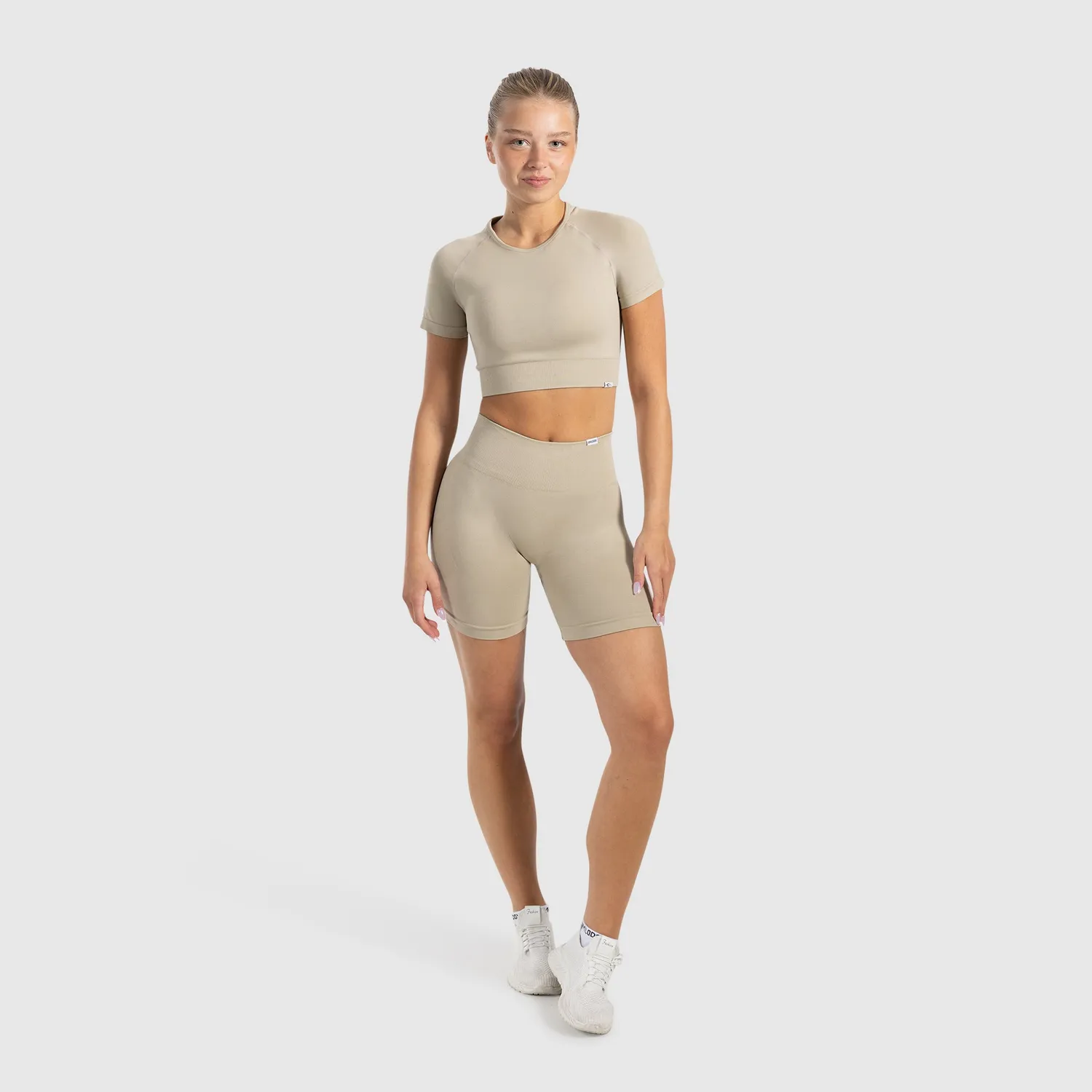 Smilodox Elna Crop Shirt Schwarz Damen kurz