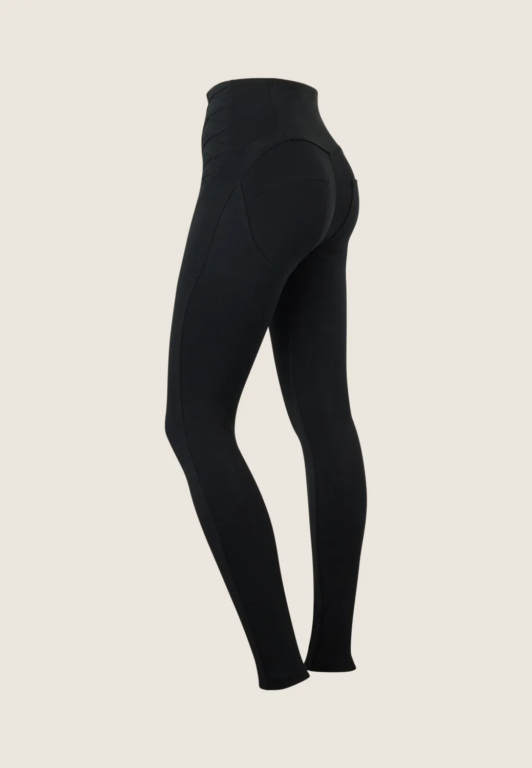Freddy WR.UP Jersey High-Waist Hose Damen schwarz Zierdekor