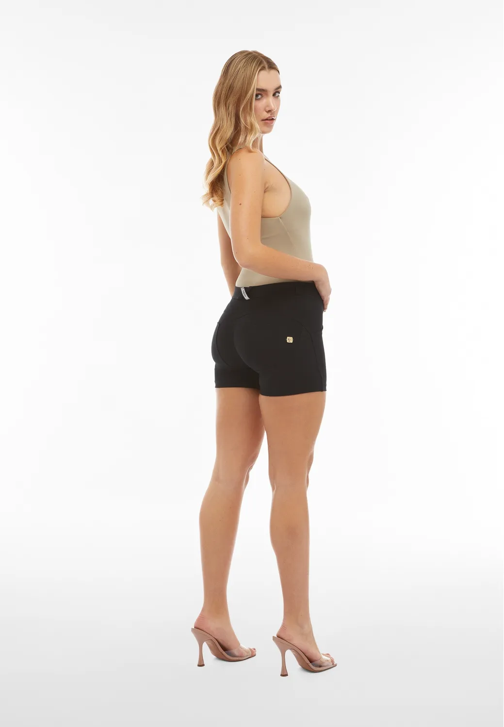 Freddy WR.UP Shorts Damen Jersey Schwarz Push-up
