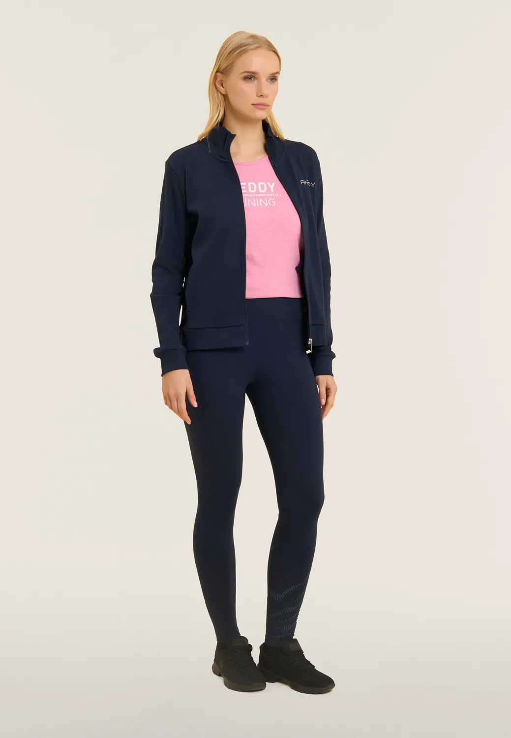 Freddy 7/8 Leggings Baumwolle Schwarz Glitzer-Logo