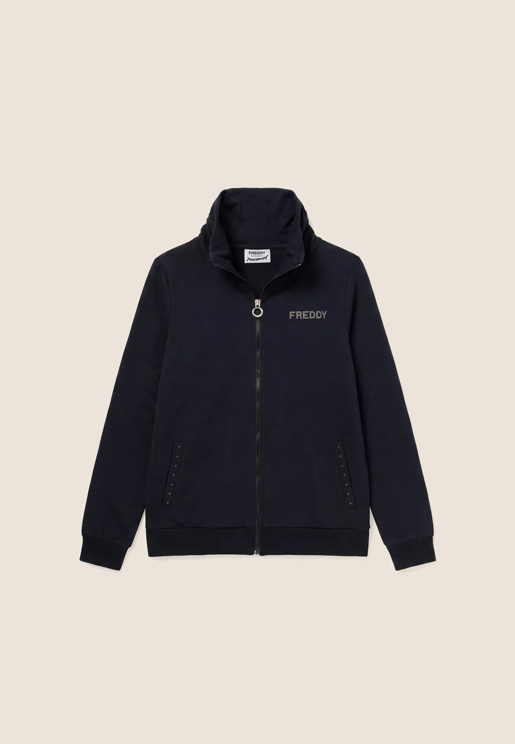 Freddy Sweatjacke Damen Regular Stehkragen Falcon Brown