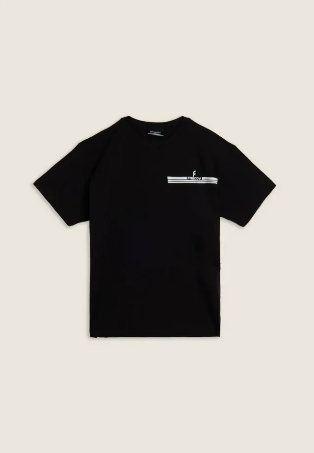 Freddy T-Shirt Blocknähte Damen schwarz Baumwolle