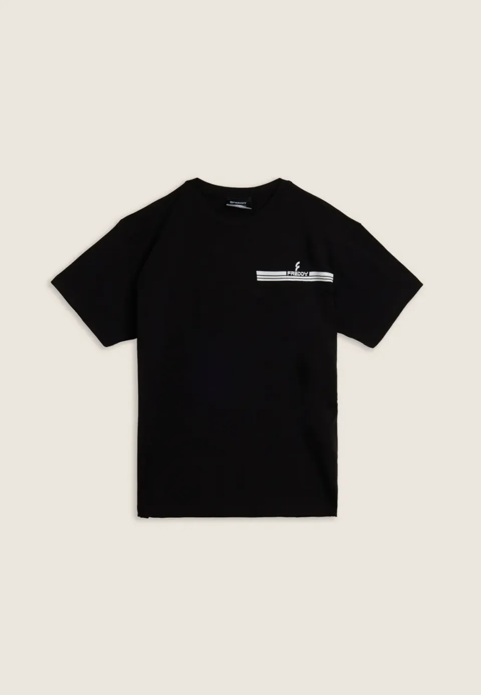 Freddy T-Shirt Blocknähte Damen schwarz Baumwolle