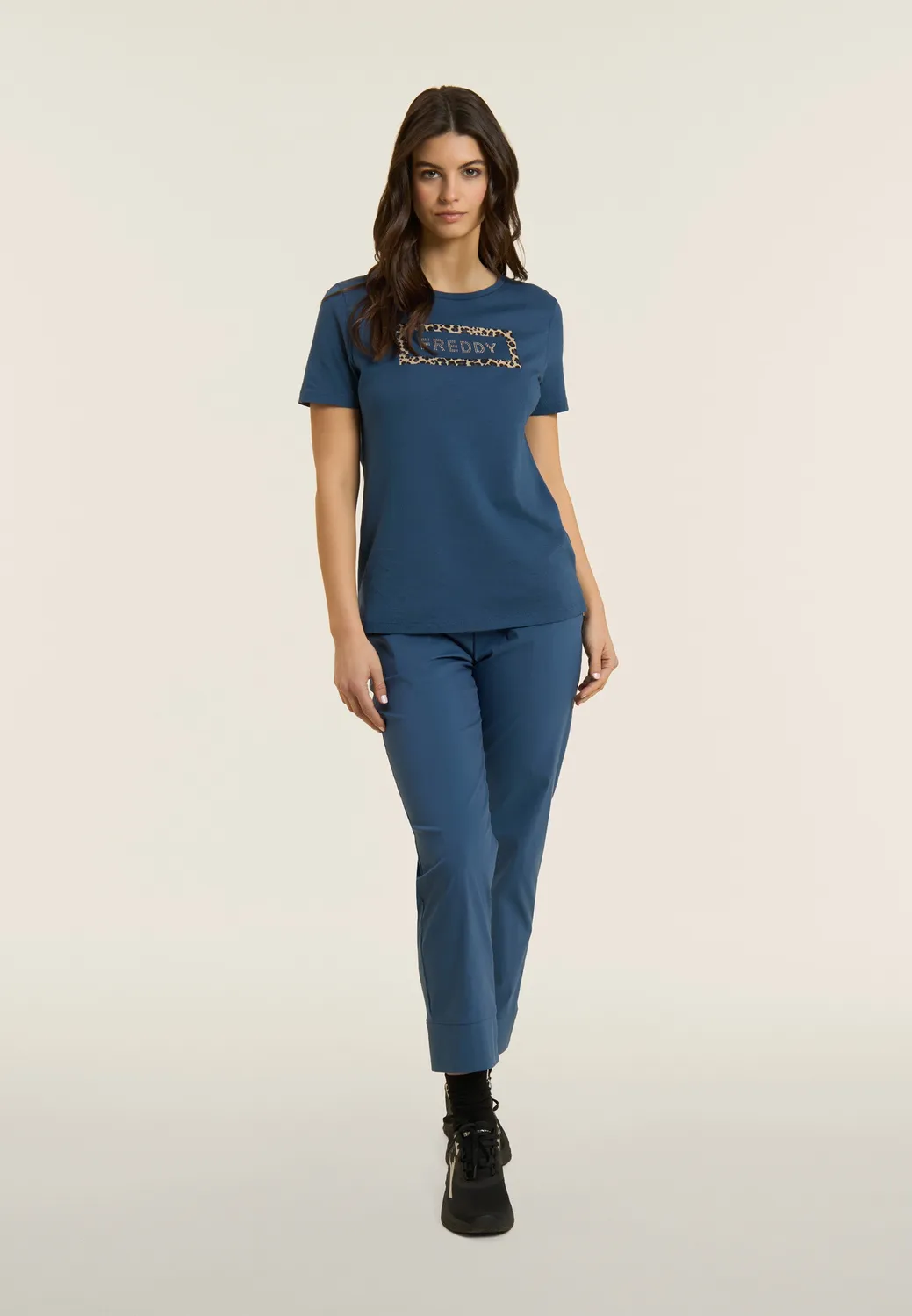 Freddy Cropped Hose Karotte Popeline Dunkelblau M