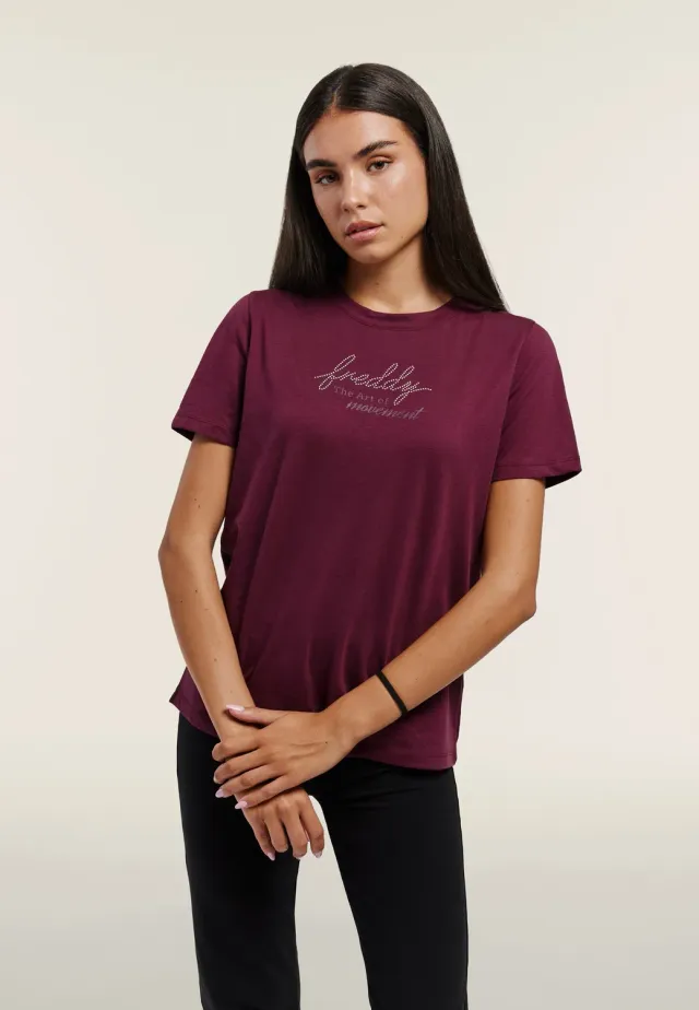 Freddy The Art of Movement T-Shirt Regular Schwarz Perlen