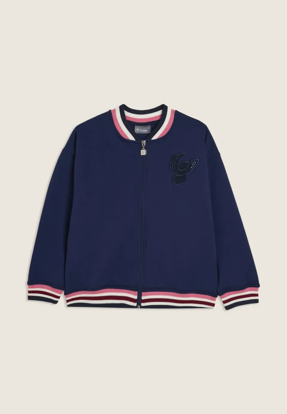 Freddy Junior Bomber Sweatjacke Blau Strass