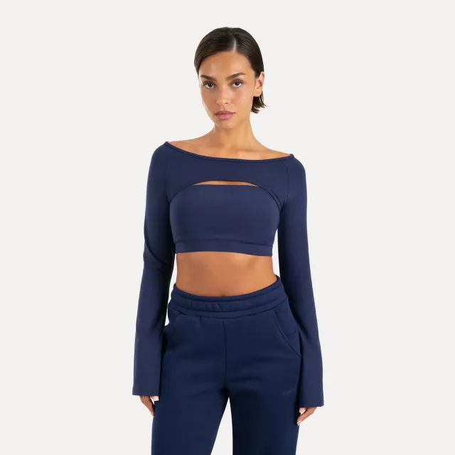 Smilodox Lunara Neola Bolero Longsleeve Damen schwarz