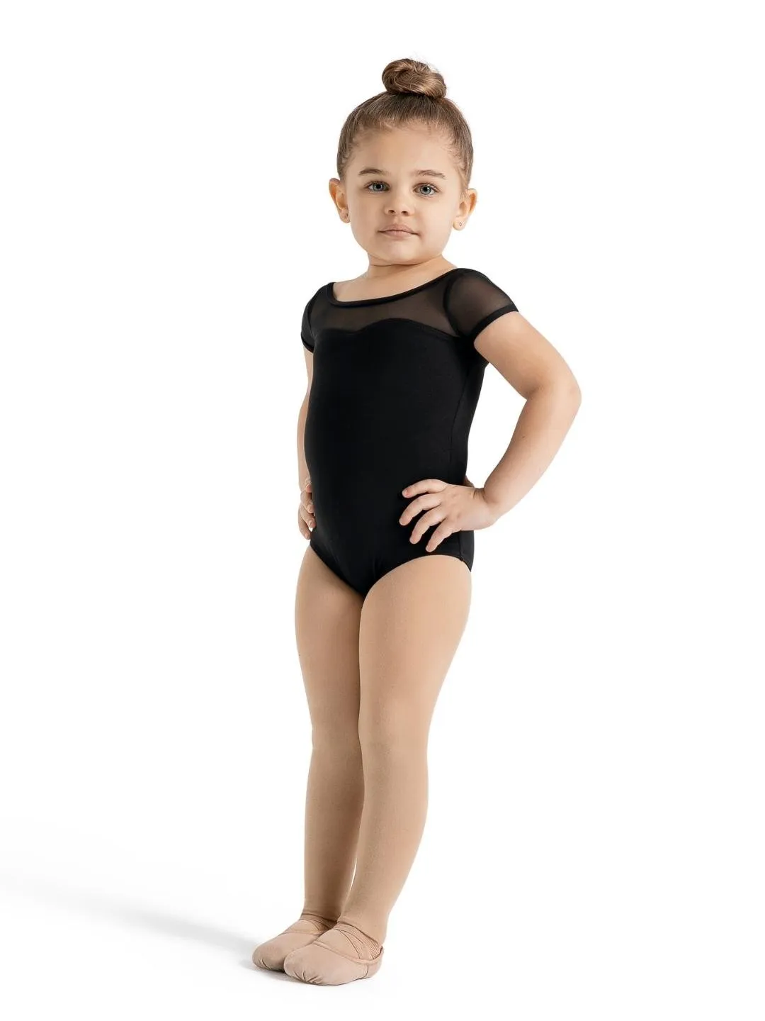 Capezio Studio Collection SE1039C Balletttrikot Schwarz Kurzarm Mesh