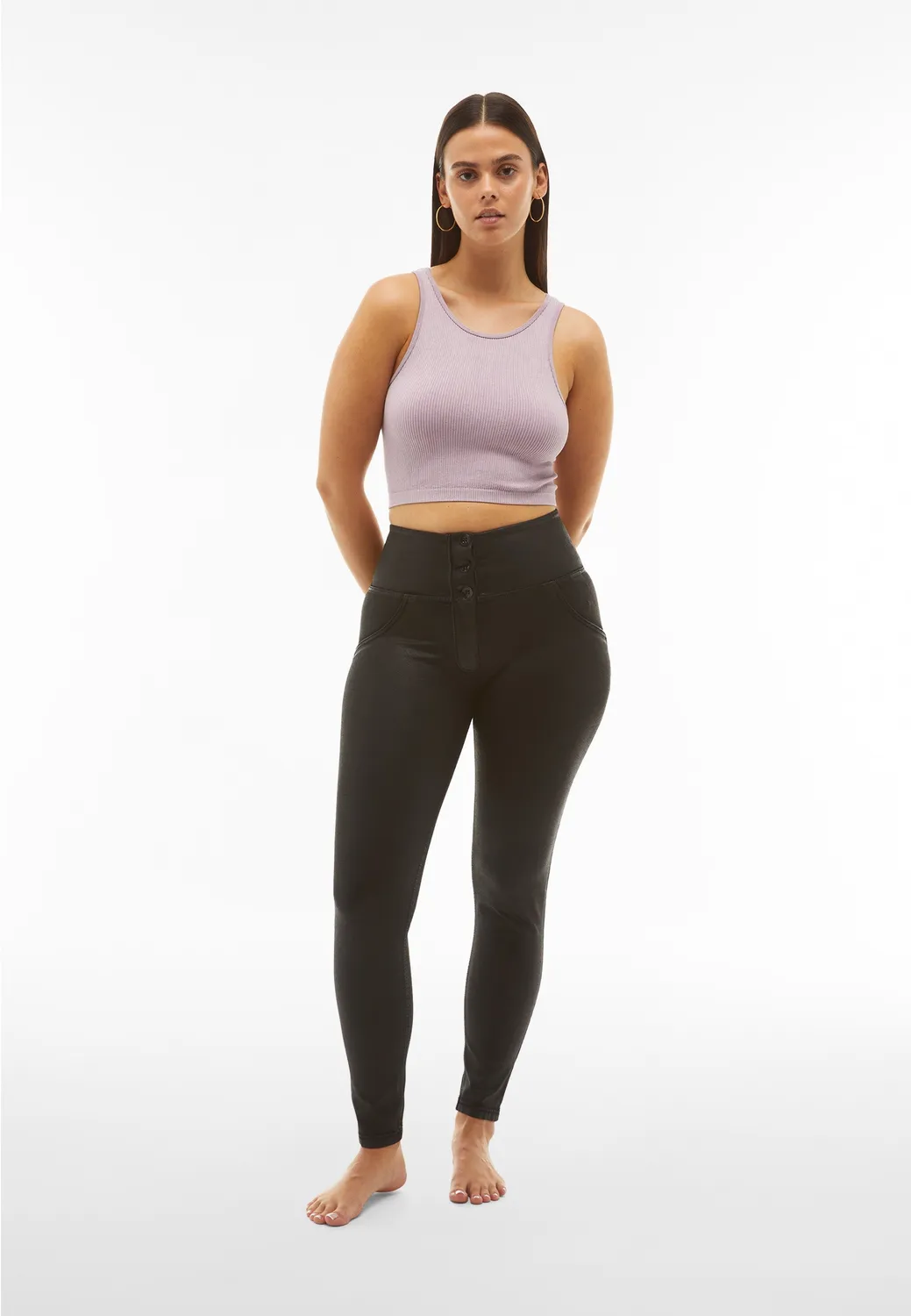 Freddy WR.UP Jeans Superskinny Schwarz hoher Bund