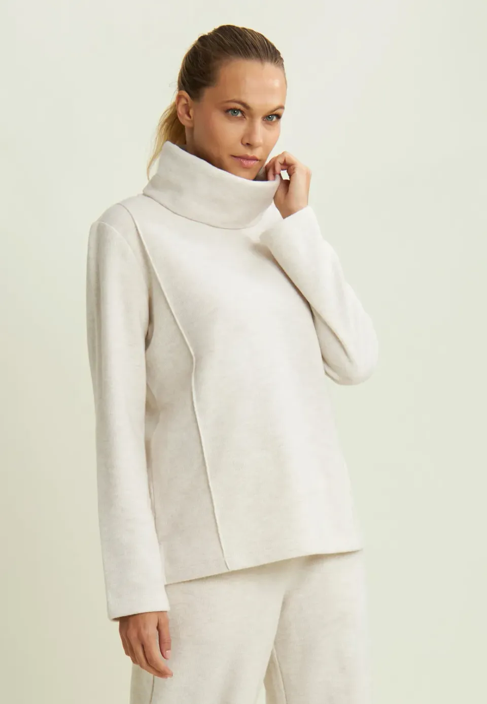 Freddy Damen Sweatshirt Ausgestellt Strick-Optik
