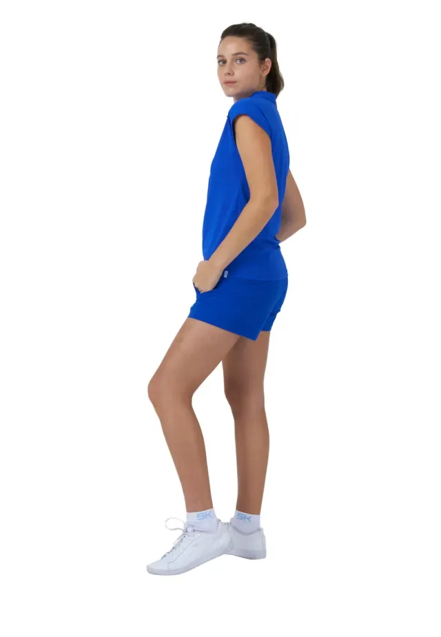 SPORTKIND Funktions Poloshirt Kobaltblau Loose Fit