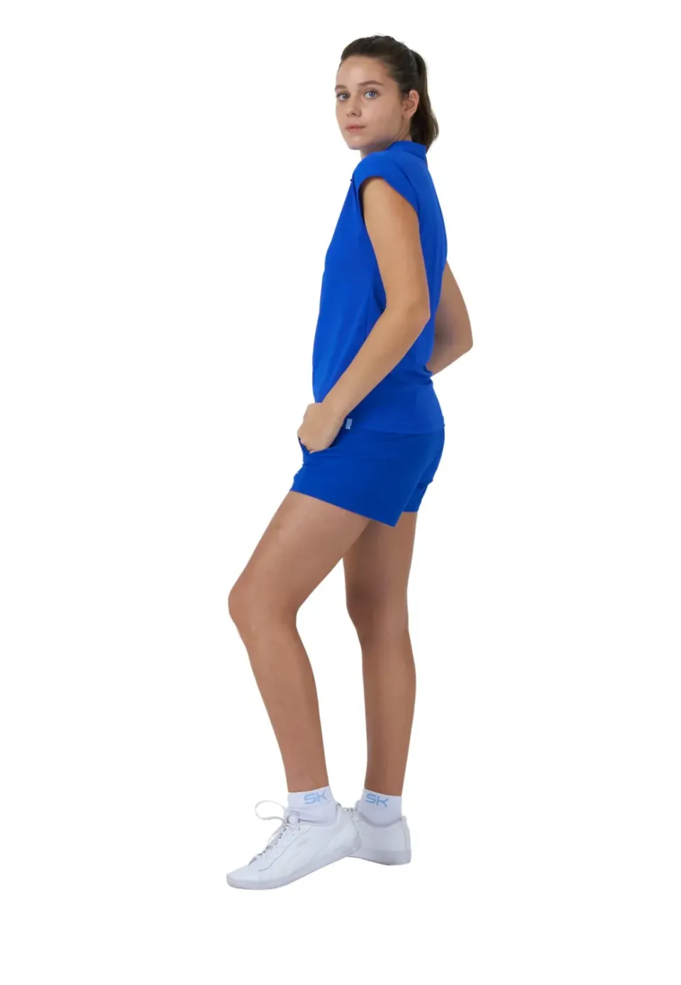 SPORTKIND Funktions Poloshirt Kobaltblau Loose Fit
