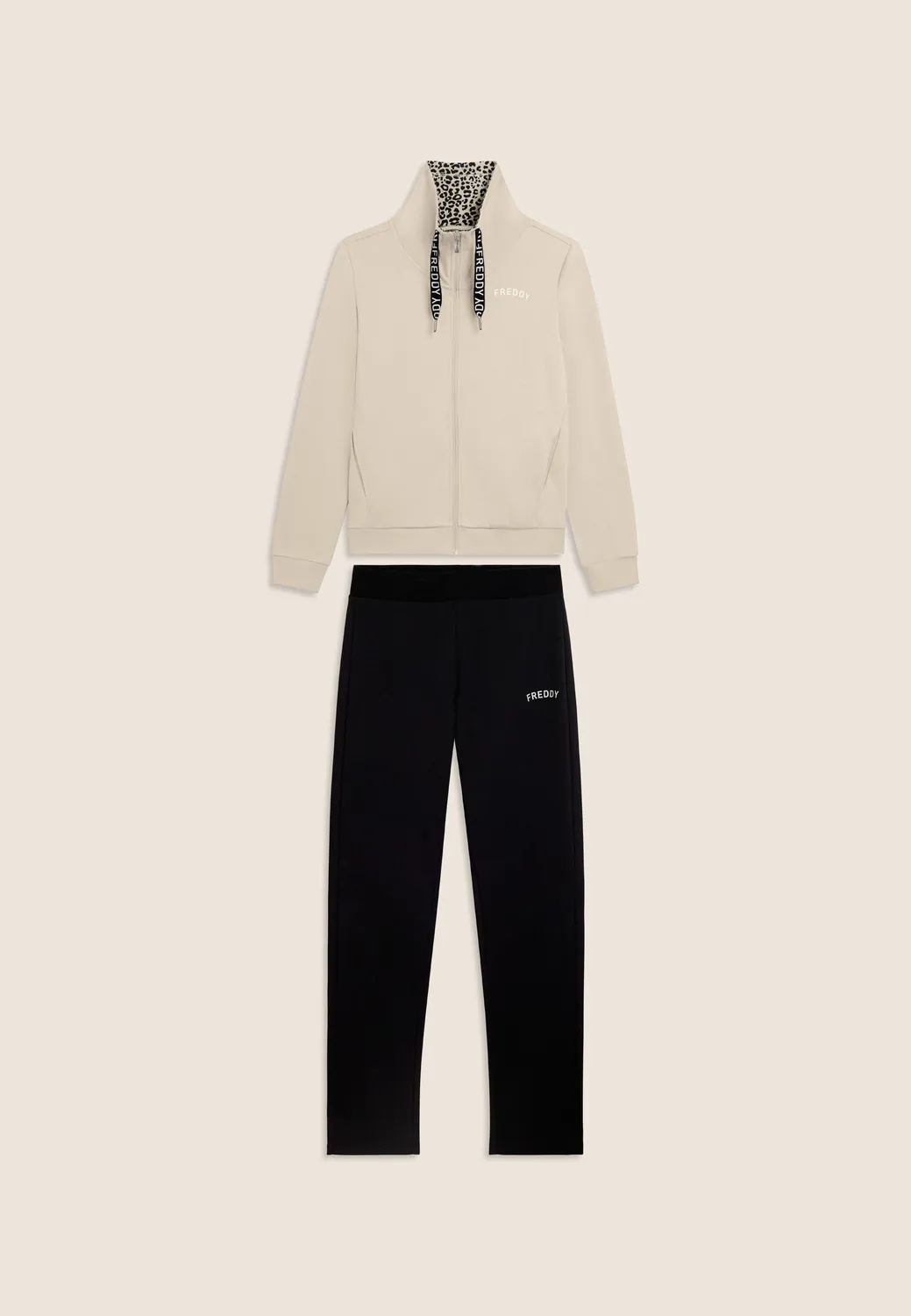 Freddy Trainingsanzug Damen Baumwolle schwarz Animalier