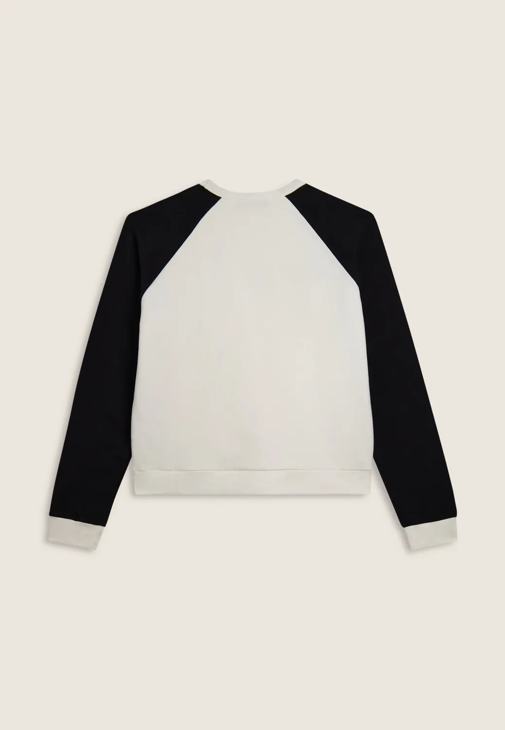 Freddy Cropped Bicolore Raglan Hoodie Coconut Milk-Black Baumwolle