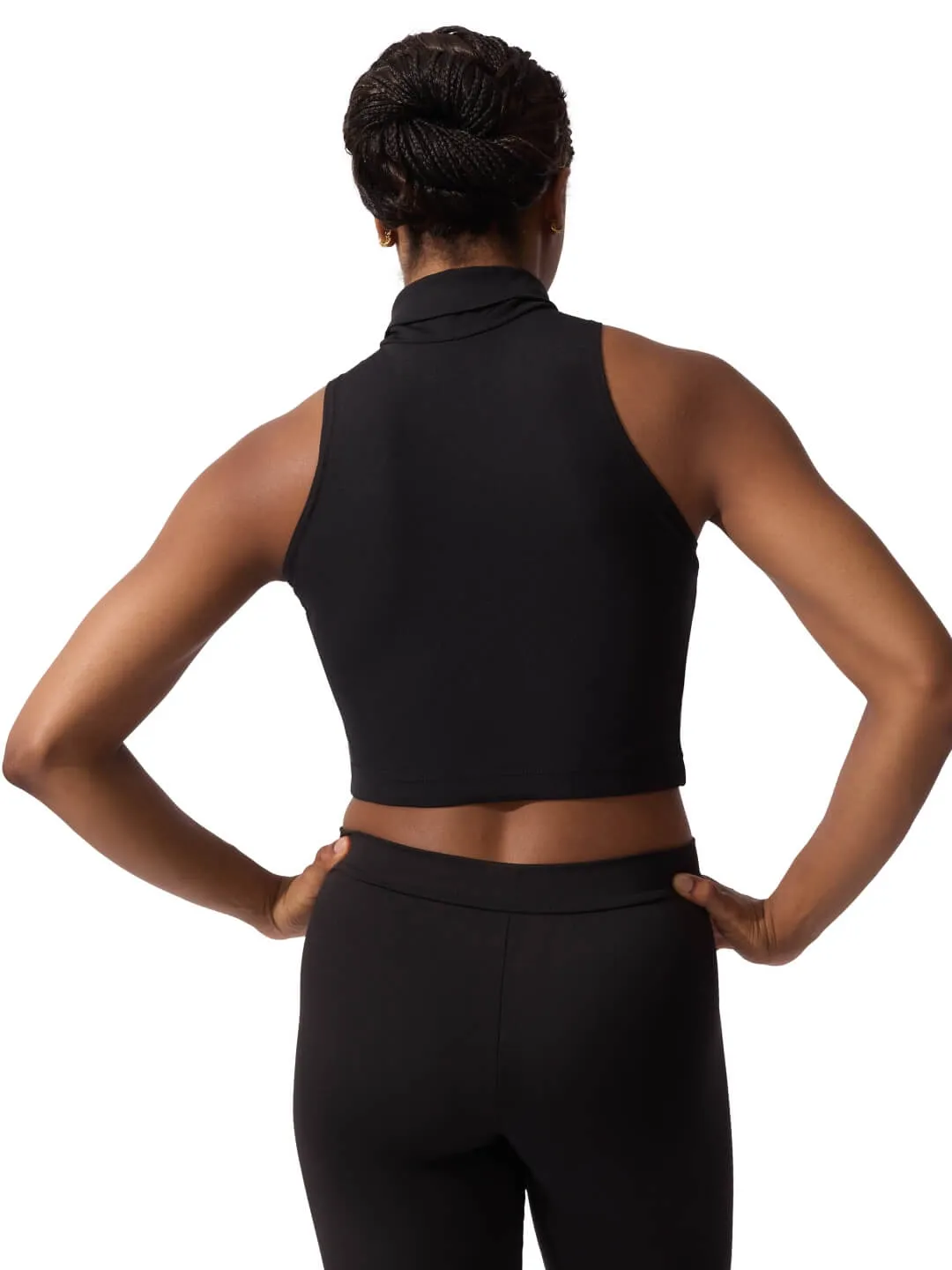 Capezio Team Basics TB261W Top Schwarz Stehkragen