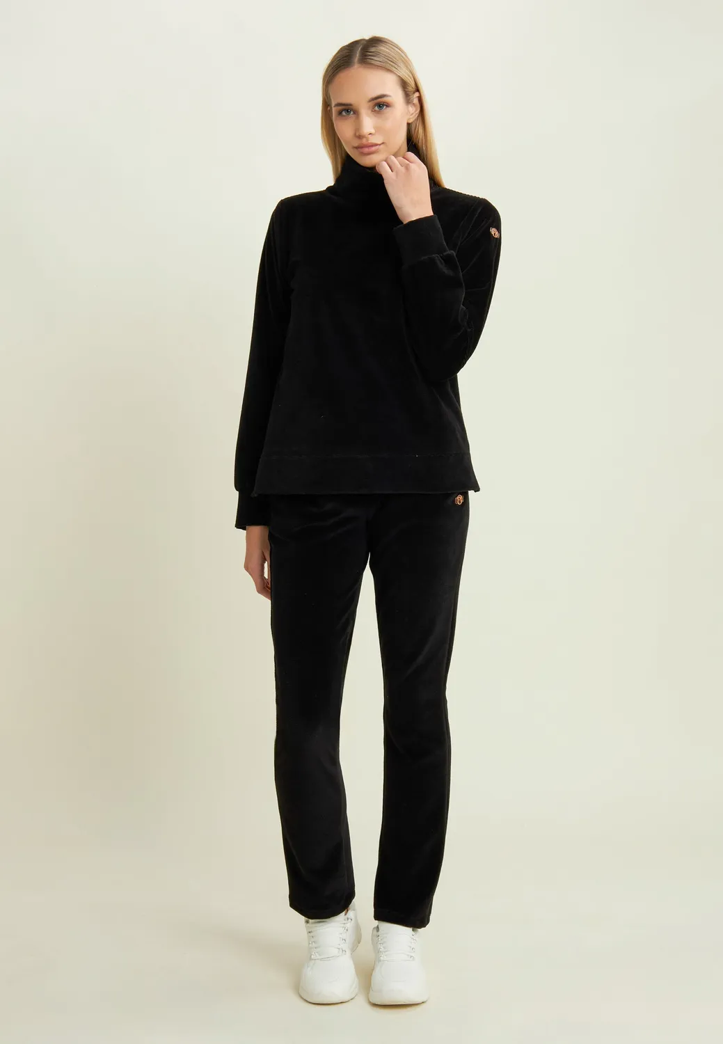 Freddy Damen Sweatshirt Chenille Stehkragen Saphir gestreift