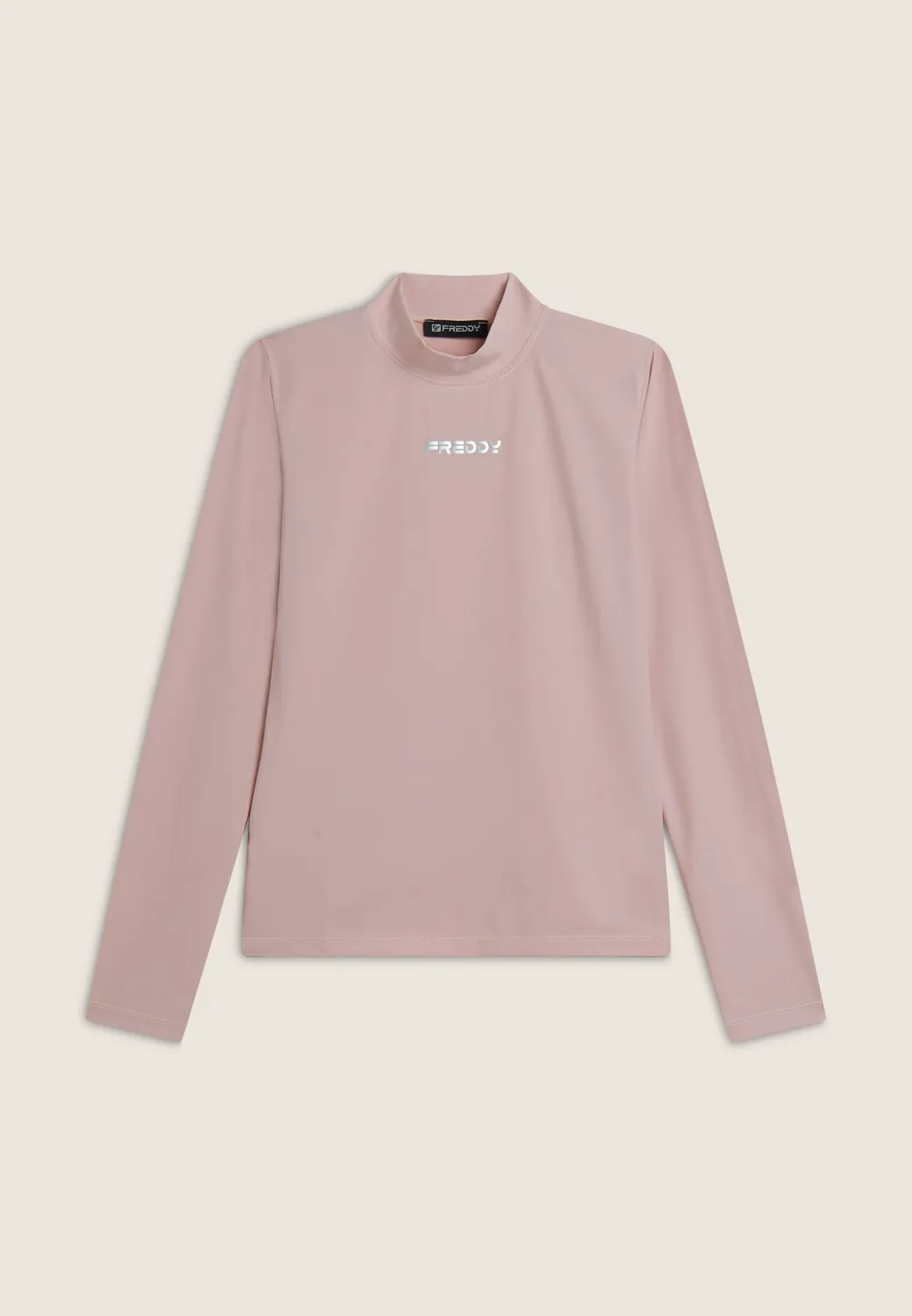 Freddy Damen Rollkragen Shirt Polyamid Rosa slim