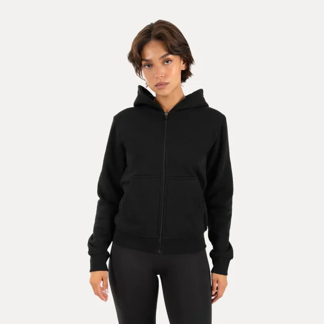 Smilodox Saria Zip Hoodie Damen Schwarz