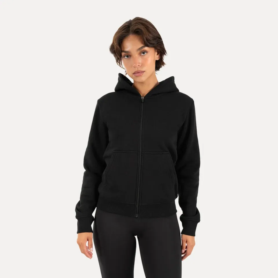Smilodox Saria Zip Hoodie Damen Schwarz