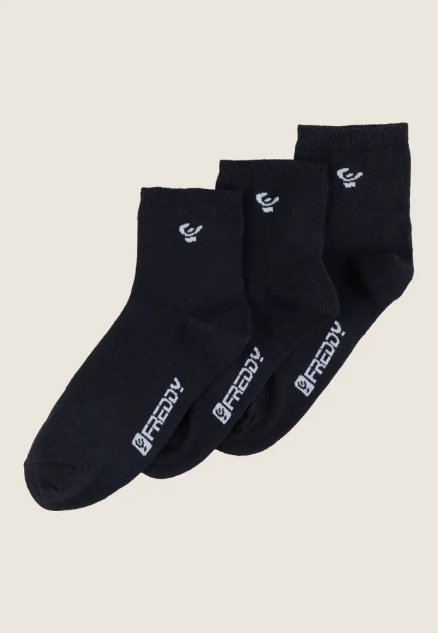 Freddy Sneaker Socken Baumwollmix 3er-Pack Blau atmungsaktiv