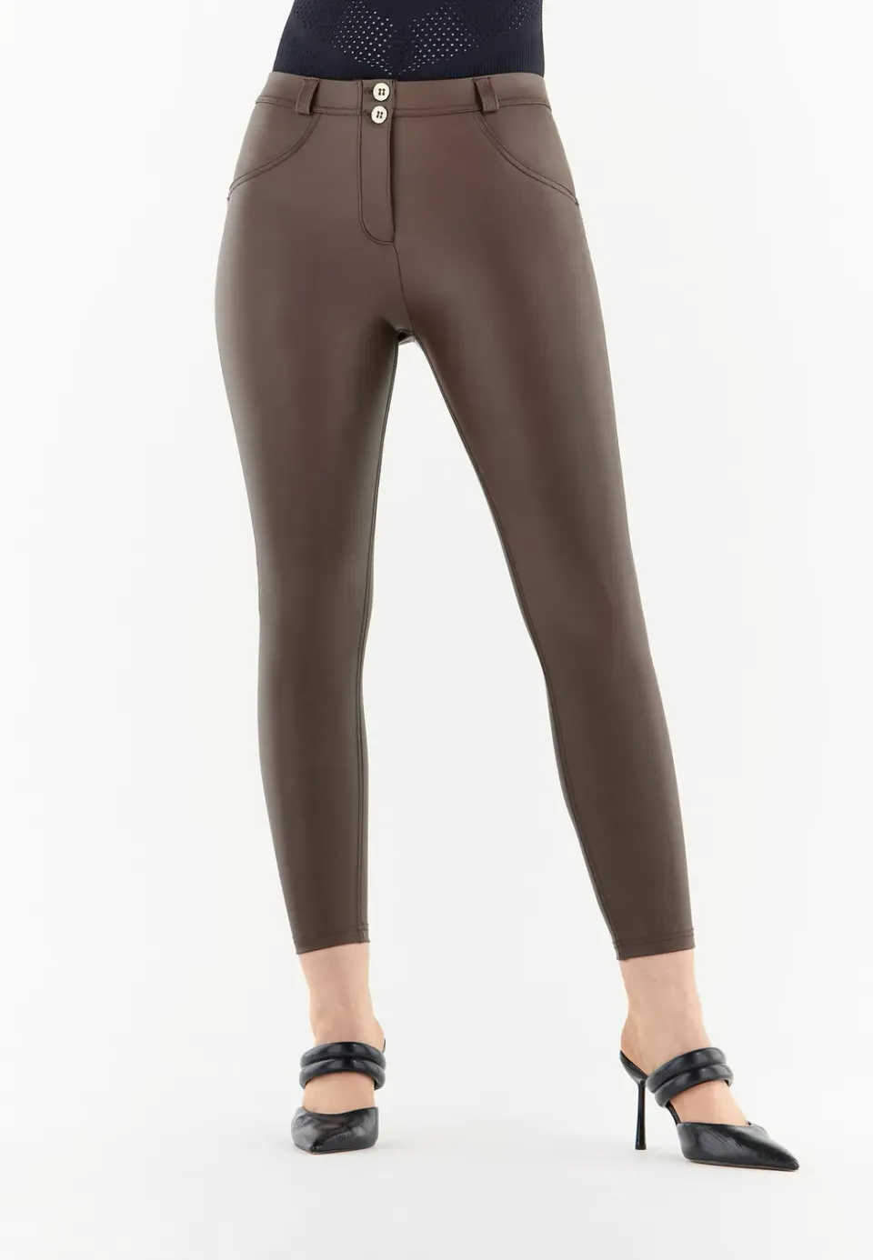 Freddy WR.UP Curvy Hose Kunstleder Schwarz Push-up
