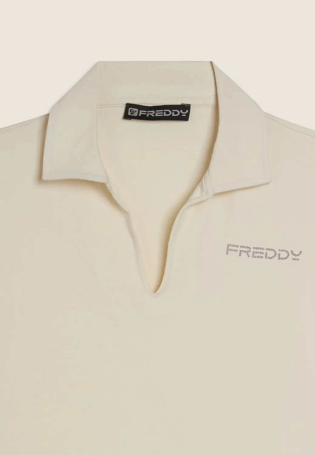 Freddy V-Ausschnitt T-Shirt Schwarz Kurzarm Baumwolle