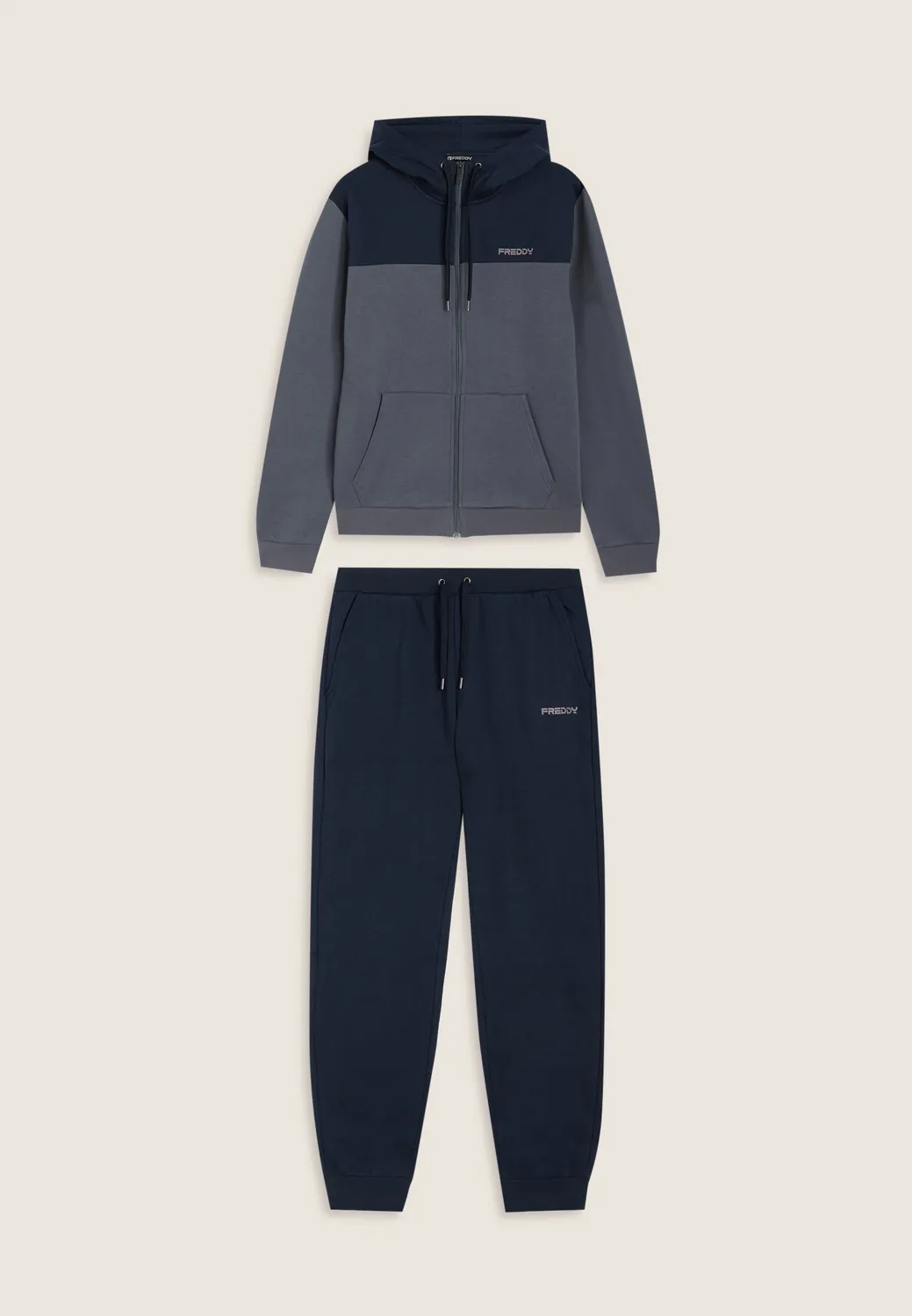 Freddy Colour Block Trainingsanzug Herren Kapuze Blau