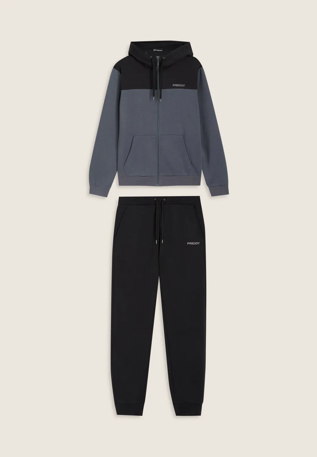 Freddy Colour Block Trainingsanzug Herren Kapuze Blau