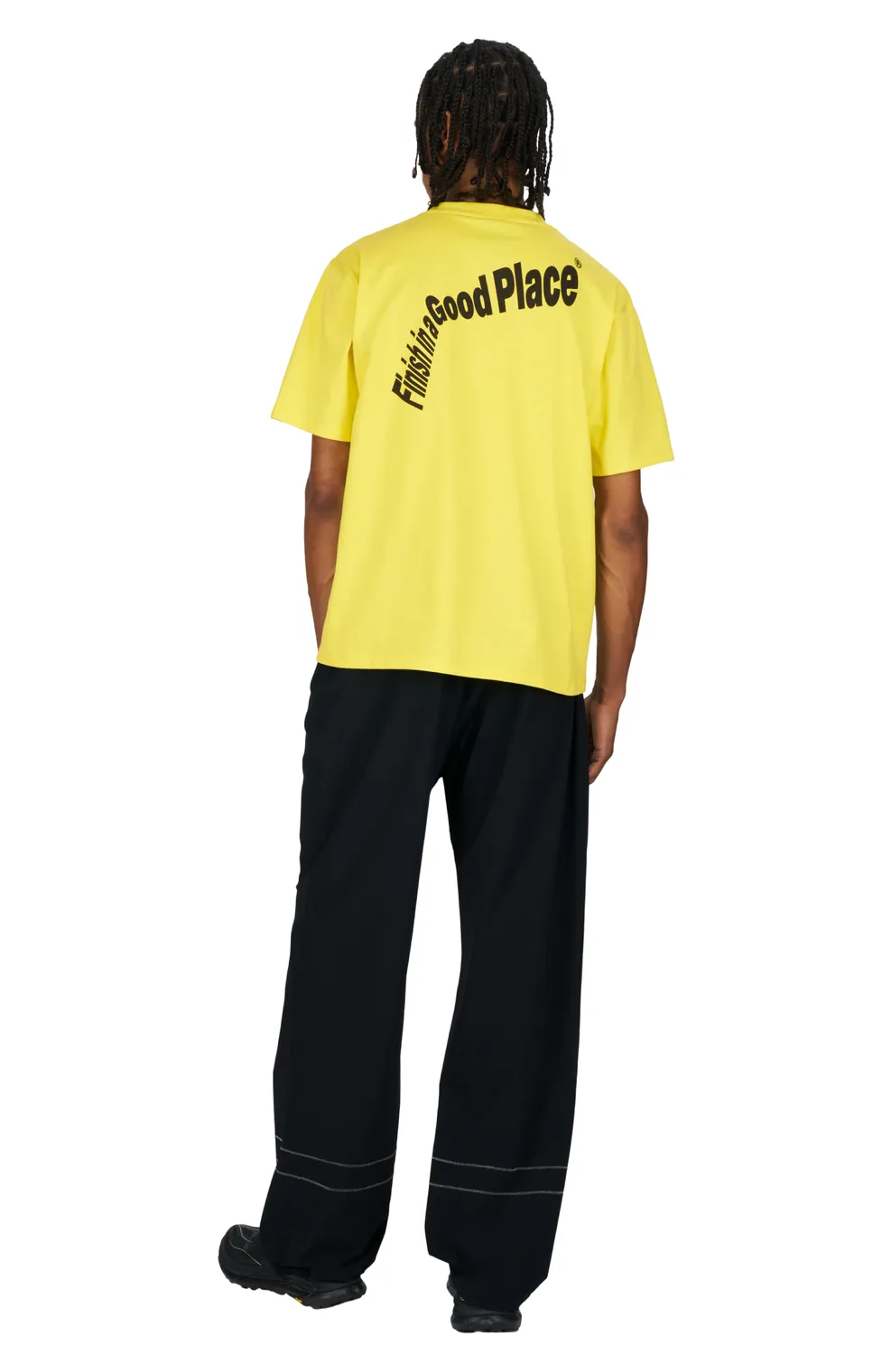 UNNA Skewed Tee Laufshirt Jell-O Yellow Bio-Baumwolle