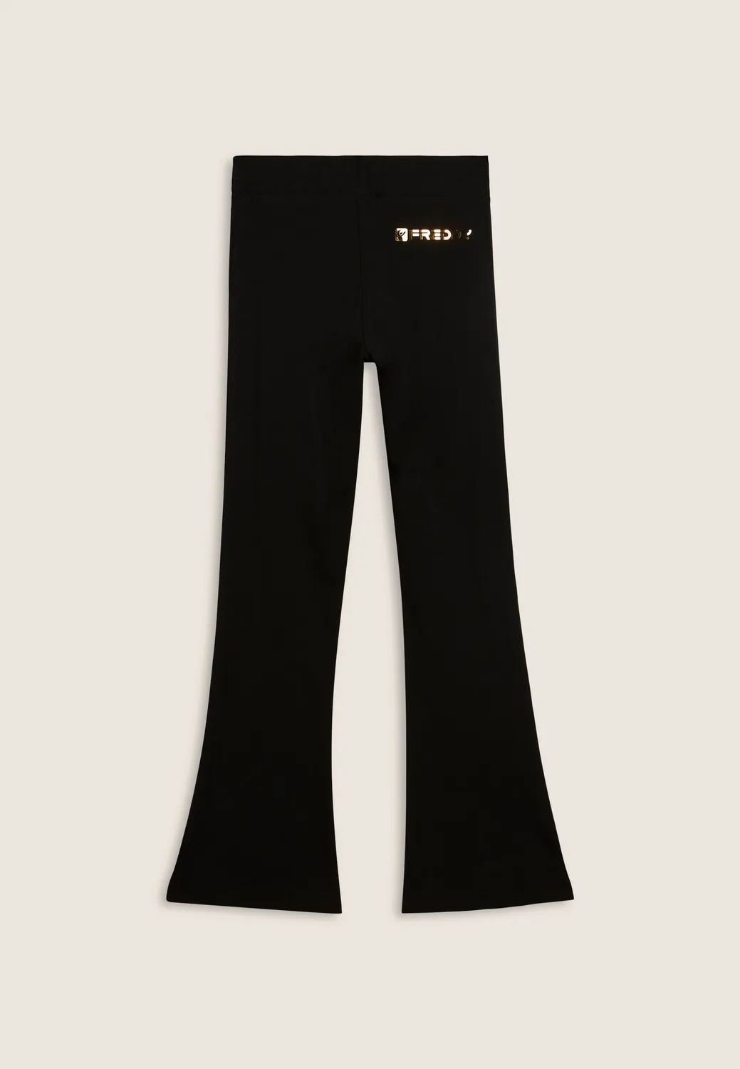 Freddy Flare Kinderhose Schwarz mit Gold-Reißverschluss