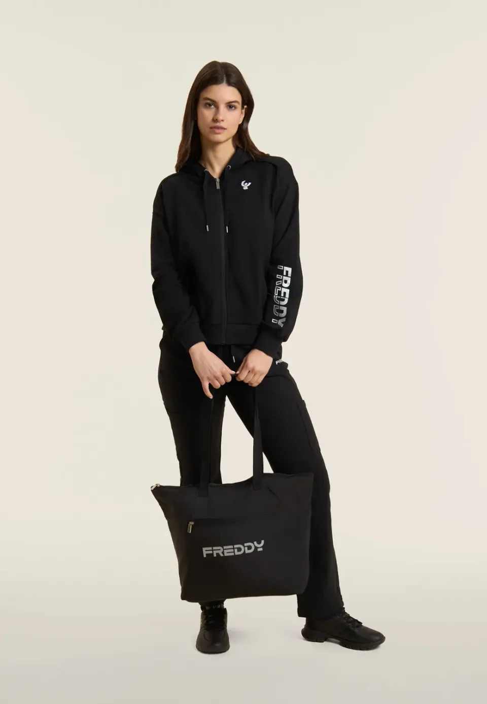 Freddy Shopper Tasche schwarz Nylon mit Zip